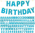 TaoBary 112 Pcs DIY Letter Kit Glitter Customizable Banner Letters Include 107 Letters and Numbers 3 Rope and 2 Needles for Birthday Halloween Christmas Wedding Valentine Party Decor(Baby Blue)