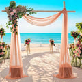 MDS Halloween Chiffon Draping Fabric - 1 Panel, 30" Wide x 20ft Long - Sheer Spooky Arbor & Canopy Drapery for Haunted House Backdrops, Party Ceilings, DIY Costumes & Themed Events - Coral Peach