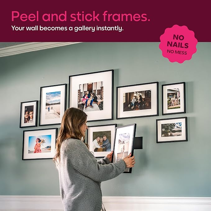 Mixtiles Official - Custom Photo Tiles - Personalized Printed Photos - Magnetic Wall Frames - Adhesive Sticker, No Nails - Various Sizes and Frames - wild-visual-7-Tile - Black Frame