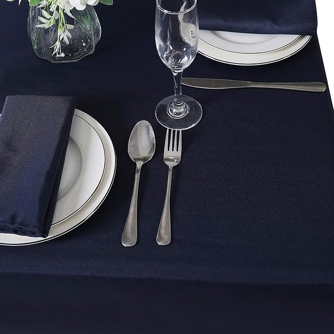 Cupuamon Square Tablecloth 70x70 inch Washable Polyester Fabric Table Cloth for Wedding Party Dining Banquet Decoration（70x70,Navy）