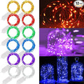 WATERGLIDE 12 Pack Fairy Lights Battery Operated (Included), 7 ft 20 LED Mini String Lights, Waterproof Silver Wire Firefly Starry Lights for DIY Wedding Christmas Party Mason Jars Decor, Multicolor