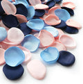 Floroom 300pcs Rose Petals Navy Blue Blush Faux Silk Flower Petals for Wedding Flower Girl Basket Aisle Scatter Dinner Table Centerpieces Party Confetti Bridal Shower Romantic Night Decoration