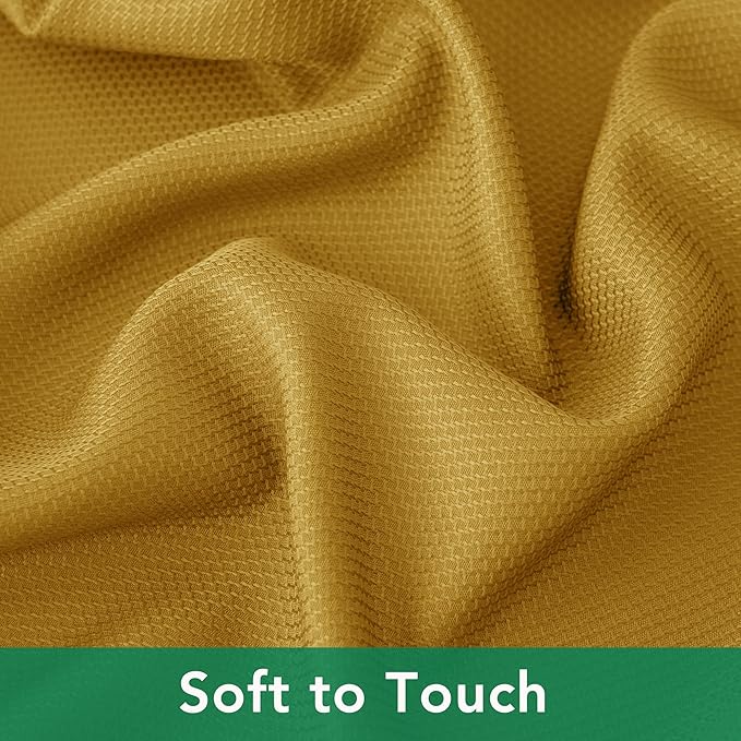 Biscaynebay Textured Fabric Round Christmas Table Cloths 108", Gold Water Resistant Table Covers for Dining, Kitchen, Wedding, Parties etc. Machine Washable