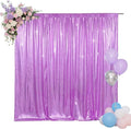 SquarePie Sequin Backdrop Less Transparent Background Sparkly Curtain for Wedding Party 8FT x 8FT Lavender