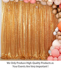 ShinyBeauty Gold Sequin Curtain Backdrop 2 Panels 4FTx8FT Photo Curtain Backdrop Curtain Panels 96 Inches Long -190522E
