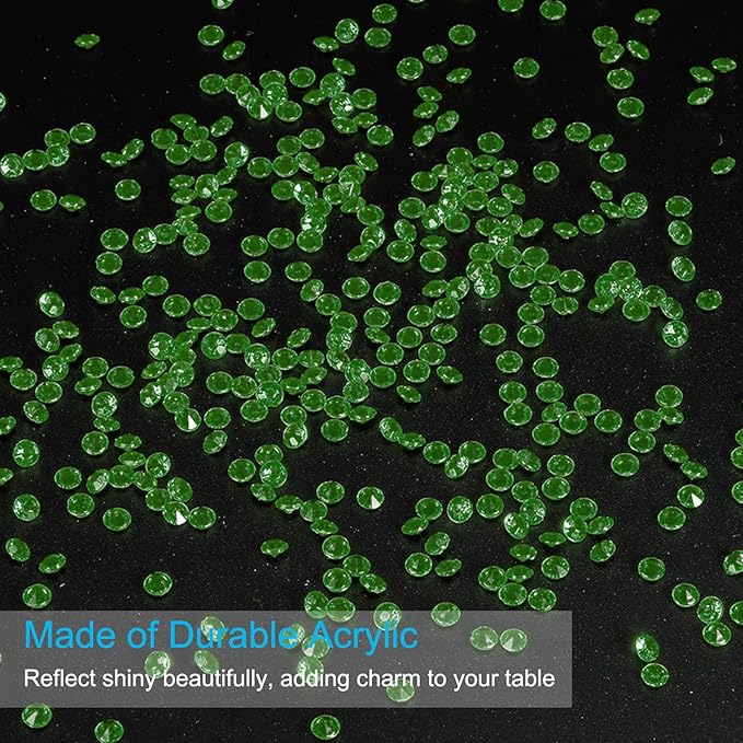 PATIKIL 10000 Pcs Wedding Table Scatter Confetti Crystals 4.5 mm Acrylic Diamonds Vase Fillers Gems for Table Centerpiece Decorations Party Vase Beads, Olive Green