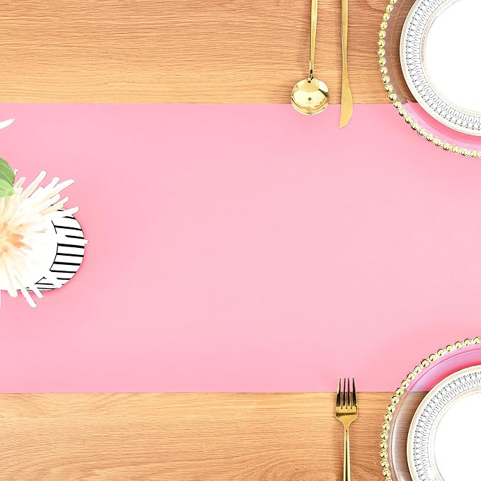 Farmhouse Pink Table Runner Dining Table Runners 48 Inches Long Coffee Table Runner for Dresser Living Room Bedroom Holiday Party Banquet 12X48 Inch