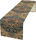 Boho Bohemia Style Table Runner, Country Rustic Farmhouse Vintahe Colorful Geometry Print Table Runner for Home Kitchen Dinner Party Holiday Decor, 13x120inch