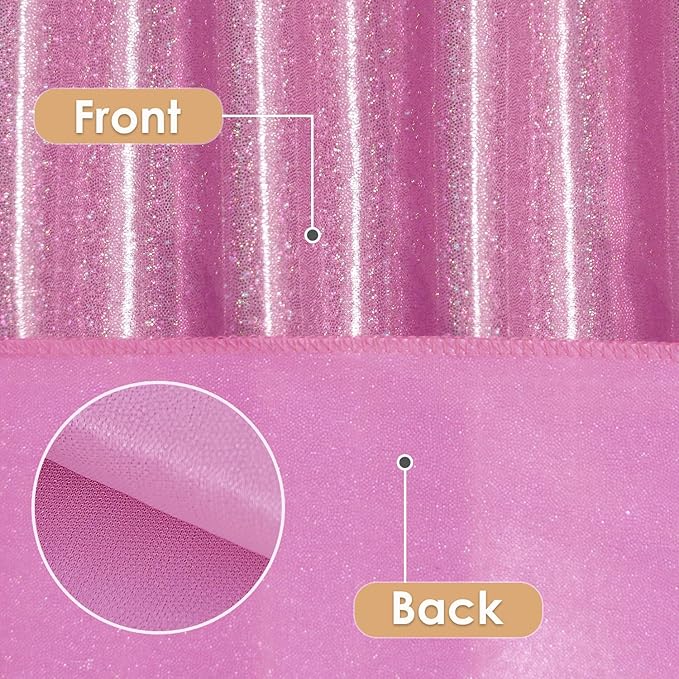 Fitable 2 Pack Pink Sequin Tablecloth for Parties 60x120 Inch - Sparkle Glitter Table Cloth Laser Rectangle Overlay for Wedding Baby Shower Ceremony Birthday Holiday Banquet