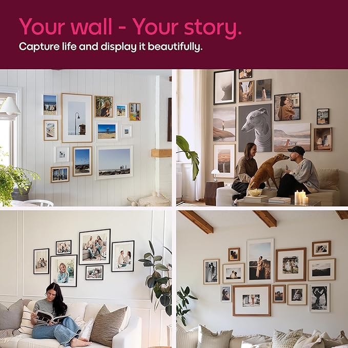 Mixtiles Official - Custom Photo Tiles - Personalized Printed Photos - Magnetic Wall Frames - Adhesive Sticker, No Nails - Various Sizes and Frames - offbeat-set-5-Tile - Canvas Frame