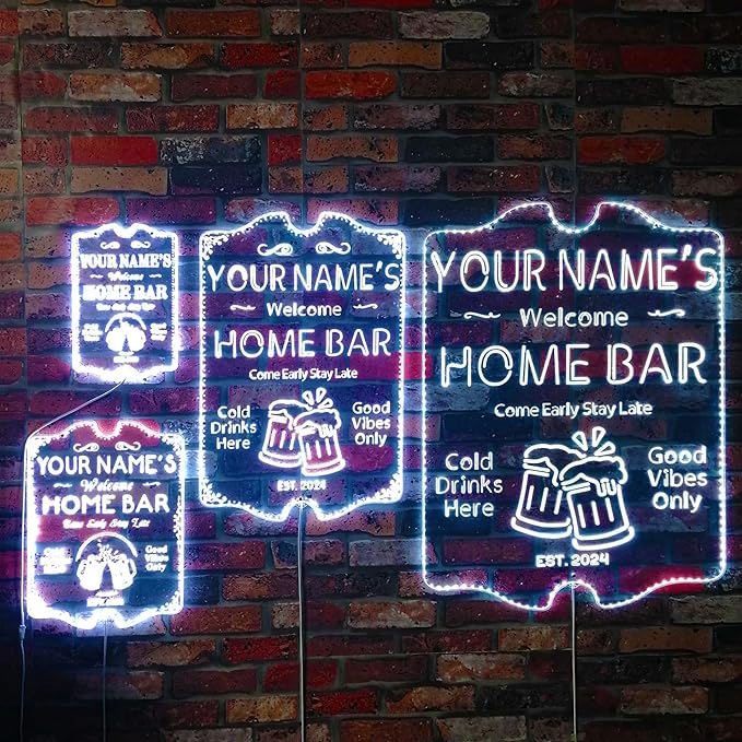 ADVPRO Personalized Your Name Home Bar RGB Dynamic Glam LED Sign - Cut-to-Edge Shape - Smart 3D Decoration - Multicolor Signage st06s32-fnd-p11b-tm-c