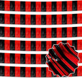 6 Pack 10 Ft Black and Red Foil Fringe Garland Metallic Streamers Tinsel Banner Wall Hanging Garland Backdrop for Parade Floats, Halloween, Christmas, Thanksgiving, New Year Party Decorations