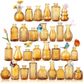 Glass Bud Vases,Small Vase for Flower,Vases for Centerpieces,Vintage Mini Vases for Wedding Decor,Home Table Decorations Diffuse Bottles,Ideals for Gifts(Pack of 30,Dark Brown)