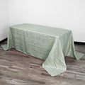 YOUR CHAIR COVERS - 90 x 156 inch Rectangular Crinkle Taffeta Tablecloth - Sage, Rectangle Table Linens for 8 ft Rectangular Tables, Wedding Crushed Table Cloth