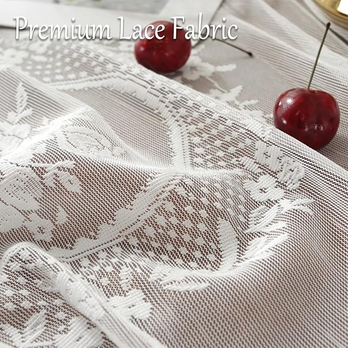 Jeloris Round Lace Tablecloth with Elegant Scalloped Bottom for Any Special Event Such as Wedding, Birthday Party, Baby Shower, Anniversary (70 inch, Style 6)