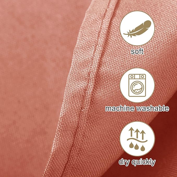 Ascoza 2pack 90 Inch Dusty Pink Round Tablecloth in Washable Polyester Fabric for Wedding/Banquet/Restaurant/Parties