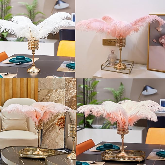 Happy Feather 16-18 inch Yellow Ostrich Feathers Craft for Wedding Party Centerpieces Home Decoration DIY Craft Pack of 10