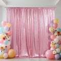 SquarePie Sequin Backdrop Curtain Not See Through Thick Glitter Background for Party 7FT x 7FT Fuchsia Pink