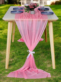 MDS Halloween Chiffon Table Runner - 5 Pack, 29 x 170 Inches, 14ft Each - Sheer Spooky Table Runners for Haunted House Parties, Trick-or-Treat Tables, Witchy Décor, Wedding & Events - Coral