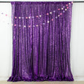 ShinyBeauty Purple 4FTx8FT Sequin Photo Backdrop Bridal Shower Photo Booth Backdrop Royal Purple Sequin Curtains 2 Panels