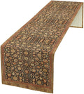 Vintage Boho Floral Table Runner, Rustic Country Farmhouse Orange Yellow Black Retro Flower Pattern for Home Kitchen Table Decor Dining Coffee Room Party Decor 13x72in
