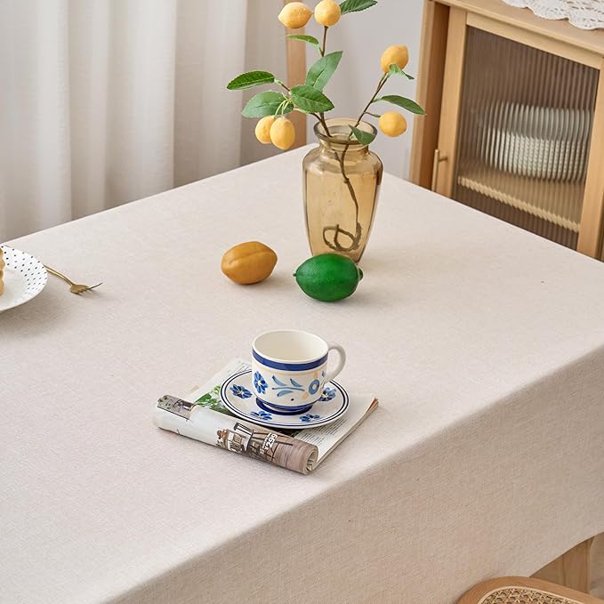 NLMUVW Square Linen Tablecloth 54x54 Inch, Rustic Textured Table Cloth Water Resistant Farmhouse Table Cover for Kitchen Dining Party Coffee