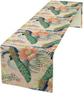 Peacock Table Runner,Pink Flower Peacock Birds Table Runner for Home Kitchen Dining Party Indoor Outdoor Decoration 13x120 Inch