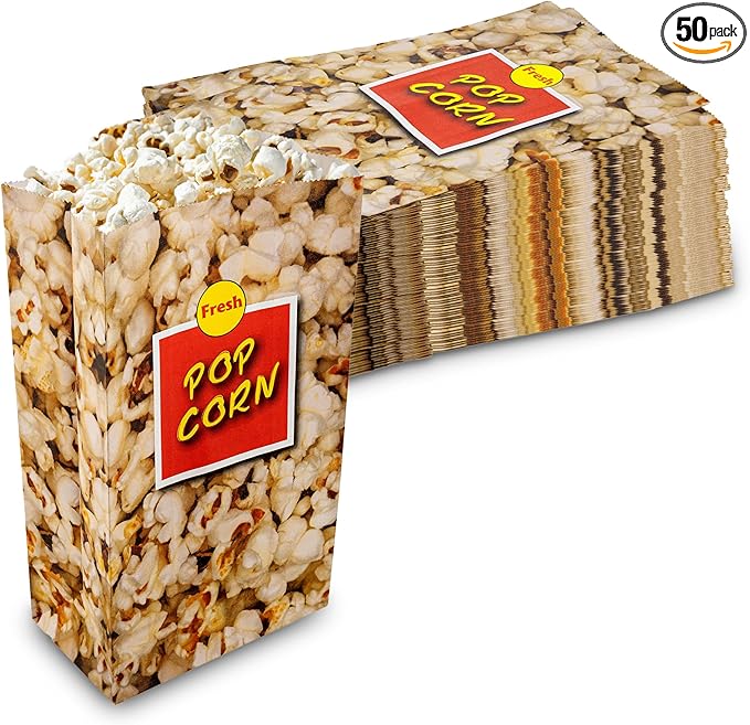 MT Products Small Popcorn Bags 1.5 oz. - Popcorn Holders for Party - Pack of 50
