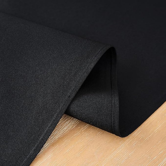 2 Pack Black Small Short Table Runner 12 x 24 Inch Solid Color Runners Coffee Table Dresser for Daily Party Home Decoration
