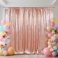 SquarePie Sequin Backdrop Curtain Not See Through Thick Background for Party 5FT x 7FT Rose Gold