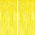 2 Pack Backdrop Curtains, 3.28 FT x 7.05 FT Yellow Color Tinsel Backdrop, Metallic Foil Backdrop Fringe Curtains Party Streamer, Party Decorations Photo Backdrop for Birthday