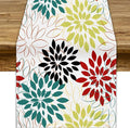 Abstract Red Dahlia Vintage Table Runner, Geometric Lines Mid Century Vintage Modern Colorful Table Runner for Party Kitchen Dining Living Room Laundry Room Decor, 13x90 Inch