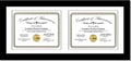 Creative Picture Frames 10X24Bk-W Black Horizontal Double Diploma Frame With 2 Opening White Matting | Holds 2-8X10-Inch Documents With Installed Wall Hanger
