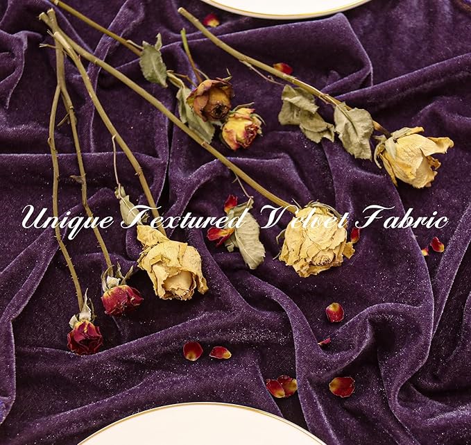 Velvet Table Runner 20 x 120 Inches 10ft Luxurious Thick Soft Velvet Christmas Thanksgiving Wedding Reception Table Runner for Party Reception Decorations(Purple, 6 Pack)