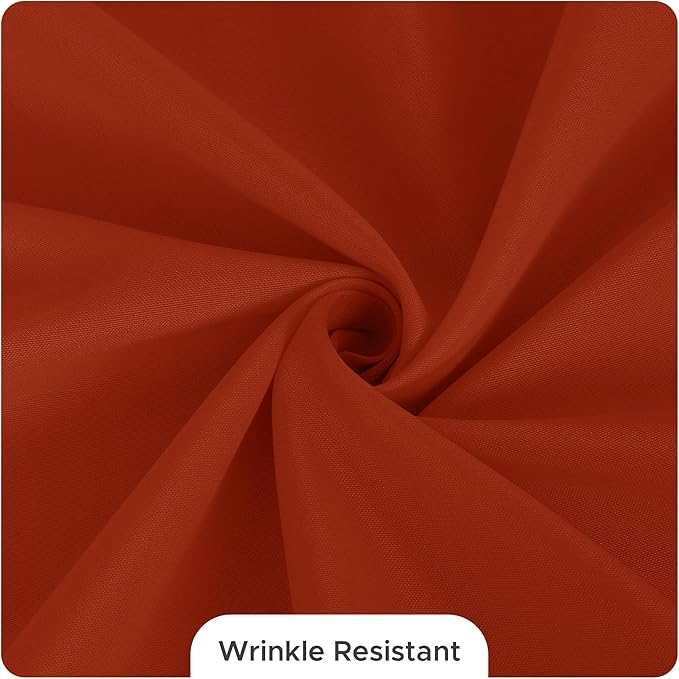 Fitable 8 Pack Round Tablecloths: Stain Resistant Wrinkle Free Fall Table Clothes, Washable Reusable Polyester Table Covers for Wedding Thanksgiving Party Birthday Banquet Reception(Rust, 84 Inch)
