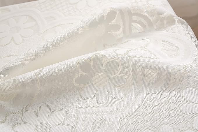 HOMECOOL Square Small Table Cloth - Ivory Crochet Tablecloth for Round Coffee Table 35 X 35 Inch - Sunflower