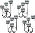 4 Arms Crystal Candelabra Tealight Holder - Tall 15.7 Inch Elegant Centerpiece with Crystal Pendant Bowls & Artistic Metal Stand for Wedding, Dining Table, Home Decor (4, Black)