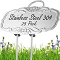 Updated Metal Plant Labels for Garden, 25 Pack Stainless Steel DIY Plant Markers Waterproof for Flowers, Vegetables, Seedlings
