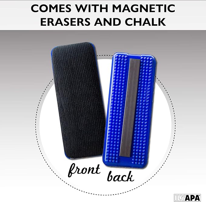 Ilyapa Wooden A-Frame Sign with Eraser & Chalk - 21 x 30 Inches Magnetic Sidewalk Chalkboard – Grey Menu Display for Restaurant, Business or Wedding