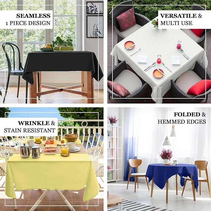 Efavormart 54x54 Lavender Wholesale Linens Seamless Polyester Square Tablecloth for Wedding Banquet Party Restaurant
