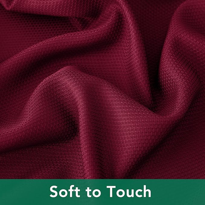Biscaynebay Textured Fabric Christmas Tablecloths 60x108 Inches Rectangular, Burgundy Water Resistant Tablecloths for Dining, Kitchen, Wedding, Parties etc. Machine Washable