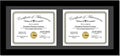 Creative Picture Frames 10X24Bk-B Black Horizontal Double Diploma Frame With 2 Opening Black Mat, Holds 2-8.5 By 11-Inch Documents With Wall Hanger
