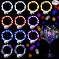 Aogist Led Fairy Lights 3 Modes Battery Operated String Lights Waterproof Silver Wire 7 Feet Firefly Starry Moon Mason Jar Lights for DIY Wedding Party Christmas (6-Colors, 12 Pack)