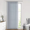 Vision Home Blue Fog Pinch Pleated Semi Sheer Curtains Textured Linen Blended Light Filtering Window Curtains 102 inch for Living Room Bedroom Patio Pinch Pleat Drapes with Hooks 1 Panel 60" Wx102 L