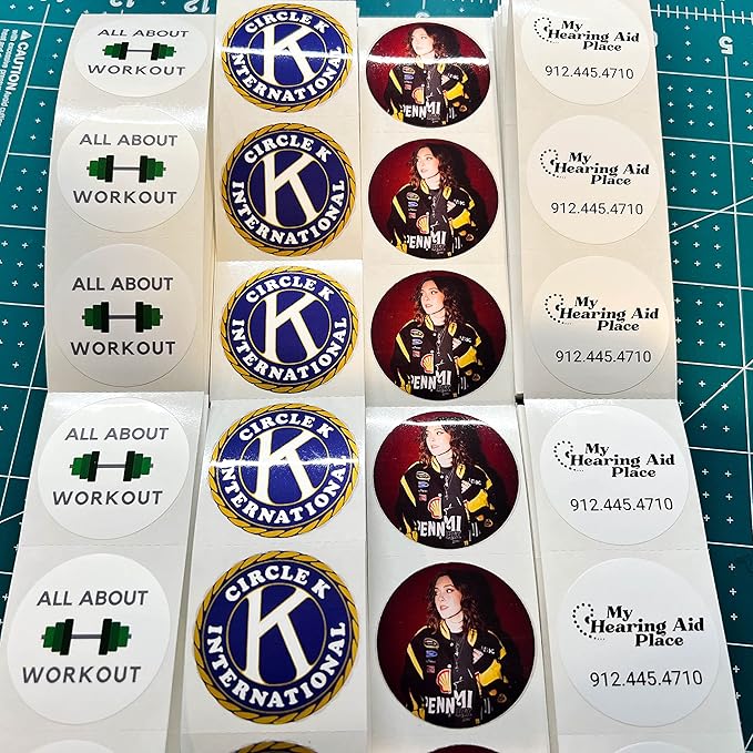 150 Custom Circle/Square BOPP Roll Labels- Personalized Stickers for Business Logo, Party, Wedding Favor, Baby Shower-Any Design Text + Image, Matte/Gloss Finish (3 Inch Circle)