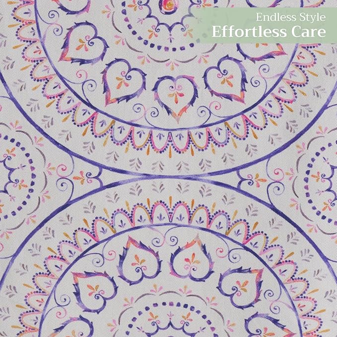 Maison d' Hermine Table Runner 100% Cotton Single Layer Table Runners 108 inches Long Decorative for Home Kitchen Dining Party Baby Shower Wedding Bridal Shower Spring Summer (Mandala, 14.50" x 108")