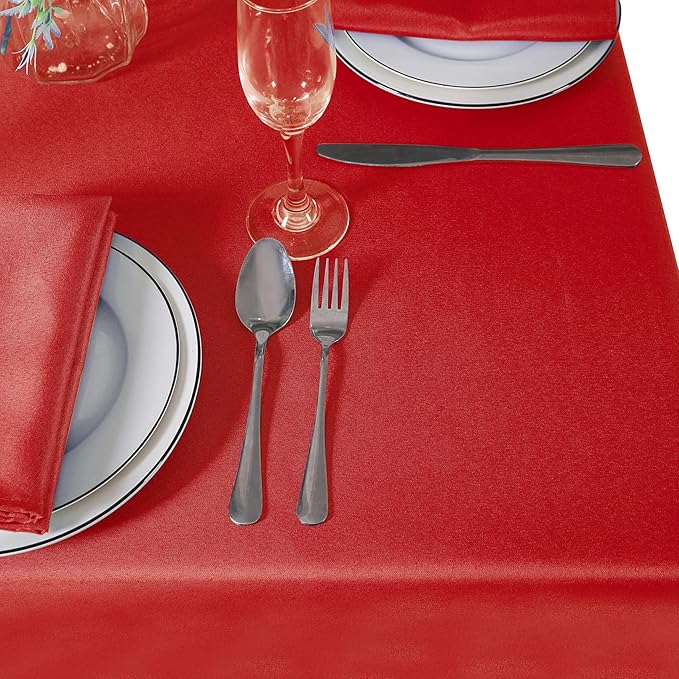 Cupuamon Square Tablecloth 90x90 inch Washable Polyester Fabric Table Cloth for Wedding Party Dining Banquet Decoration（90x90,Red）