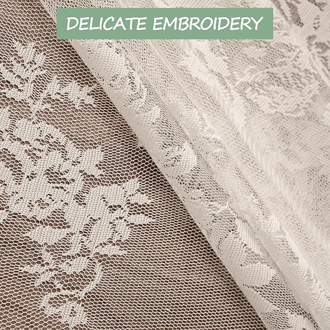Jayla White Lace Tablecloth for Rectangular Tables, Vintage Style Wedding Table Cloths for Reception, Baby Shower, Birthday Party, Formal Dining, Dinner Parties 60 X 102 Inches