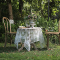 patdrea Designer White Lace Elegant Tablecloth for Square Tables,Vintage Tulle French Romantic Knitted Embroidered Overlay Tablecloths Decor for Kitchen Wedding Banquet,59"*59"