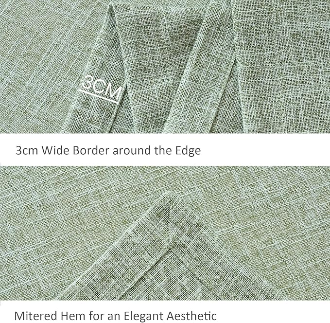 maxmill Flaxy Faux Linen Table Cloth with 2-Tone Slubby Texture Wrinkle Resistant Anti-Shrink Soft Tablecloth for Kitchen Dining Tabletop for Buffet Banquet Parties Rectangle 52 x 70 Inch Sage